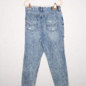 American Eagle Blue Medium Wash Distressed Ripped Curvy Mom Jeans Size 10
